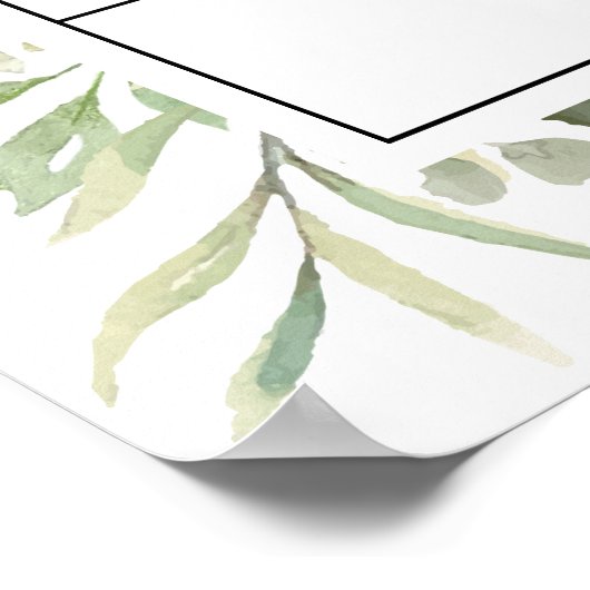 Greenery Baby Shower schätzt das passende Datum Poster (Ecke)