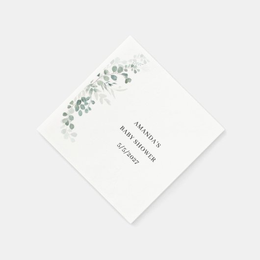 Greenery Baby Shower Serviette (Ecke)