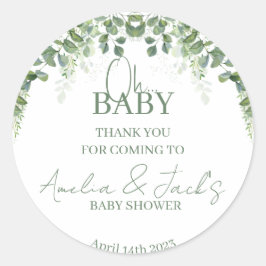 Greenery Baby Shower Vielen Dank Sticker