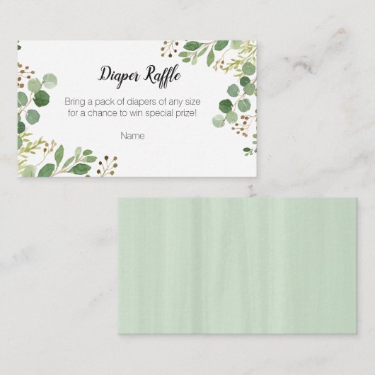 Greenery Baby Shower - Windschutzkarte Begleitkarte (Vorne/Hinten)