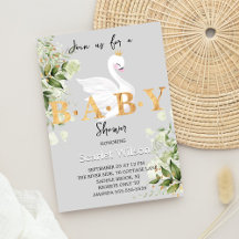 Greenery Baby Swan Princess Girl Baby Shower