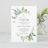 Greenery Baptism Einladung (Stehend Vorderseite)