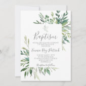Greenery Baptism Einladung (Vorderseite)