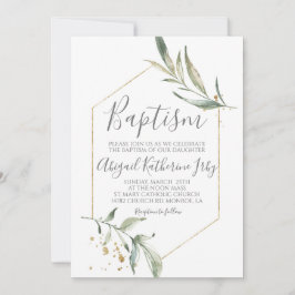 Greenery Baptism Einladung