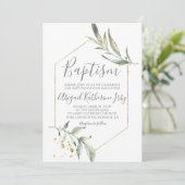 Greenery Baptism Einladung (Stehend Vorderseite)