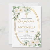 Greenery Baptism Invitation Einladung (Vorderseite)