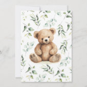 Greenery Bear Baby Shower Einladung (Rückseite)