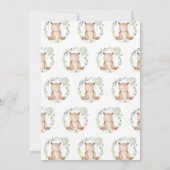 Greenery Bear Baby Shower Einladung (Rückseite)