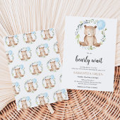 Greenery Bear Baby Shower Einladung