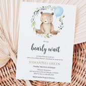 Greenery Bear Baby Shower Einladung