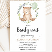 Greenery Bear Baby Shower Einladung