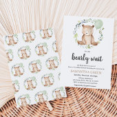Greenery Bear Baby Shower Einladung