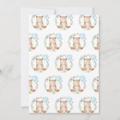 Greenery Bear Baby Shower Einladung (Rückseite)