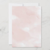 Greenery Bear Blush Pink Blues Girl Babydusche Einladung (Rückseite)