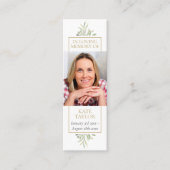 Greenery Beerdigung Gedicht Foto Lesezeichen Mini Visitenkarte (Vorderseite)