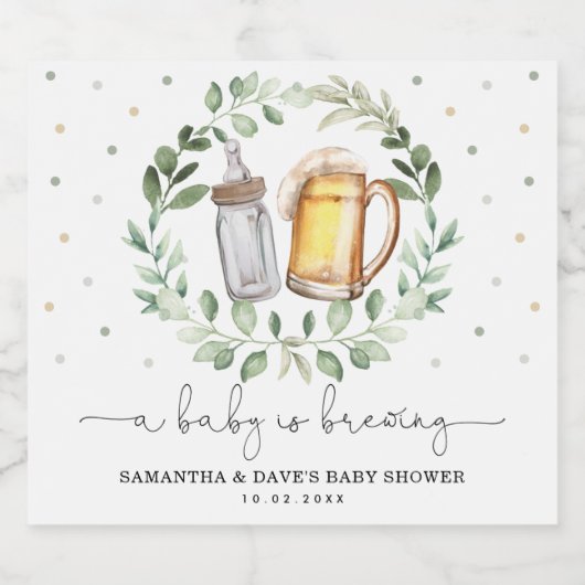 Greenery Beers Cheers Baby Braut Dusche Gefallen Bierflaschenetikett (Einzelnes Label)