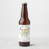 Greenery Beers Cheers Baby Braut Dusche Gefallen Bierflaschenetikett (Vorderseite)