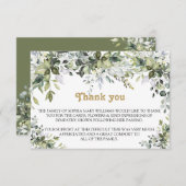 Greenery Beileid Begräbnis Vielen Dank Dankeskarte (Vorne/Hinten)