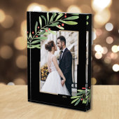 Greenery Berries Christmas Custom Black Fotoblock