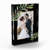 Greenery Berries Christmas Custom Black Fotoblock (Links)