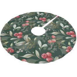 Greenery Berries Traditionelles Weihnachtsgrün Polyester Weihnachtsbaumdecke