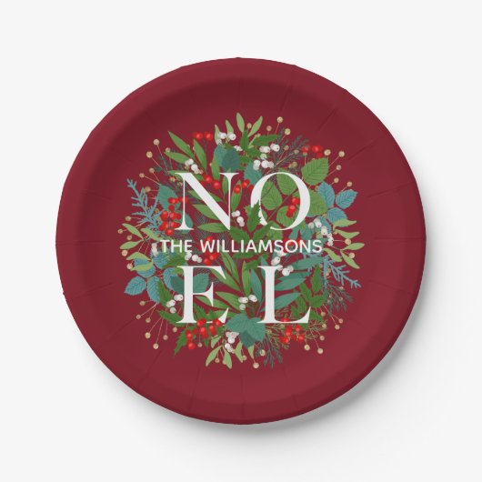 Greenery Berries WEIHNACHTEN Weihnachten Klein Pappteller (Vorderseite)