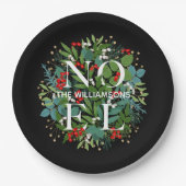 Greenery Berries WEIHNACHTEN Weihnachten Pappteller (Vorderseite)