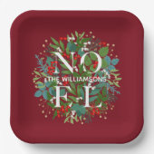 Greenery Berries WEIHNACHTEN Weihnachten Rot Pappteller (Vorderseite)