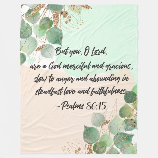 Greenery Bible verse Fleece Blanket (Vorderseite)