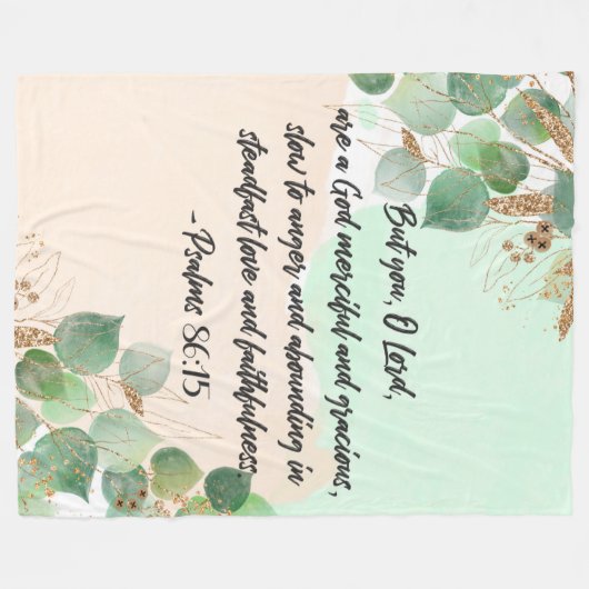 Greenery Bible verse Fleece Blanket (Vorderseite (Horizontal))