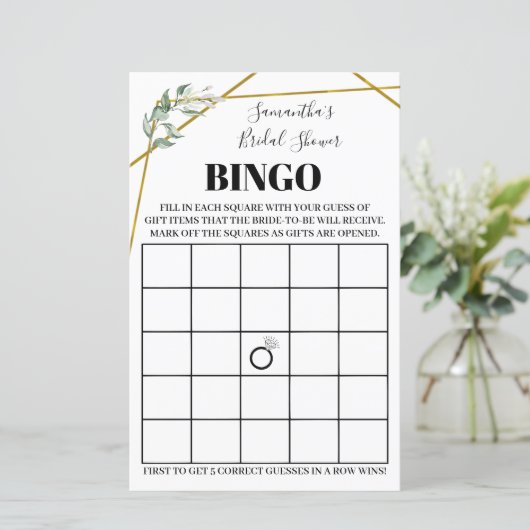 Greenery Bingo Brautparty (Stehend Vorderseite)