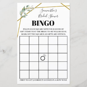 Greenery Bingo Brautparty