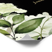 Greenery Black And Gold Celebration Of Life Photo Poster (Ecke)