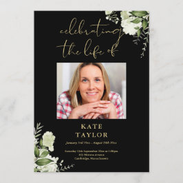 Greenery Black And Gold Funeral Order Of Service  Programm