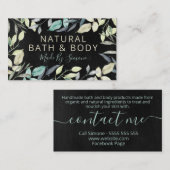 Greenery Black Chalkboard Handmade Bath Body Welln Visitenkarte (Vorne/Hinten)