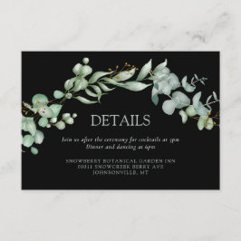 Greenery Black Sage Watercolor Wedding Begleitkarte