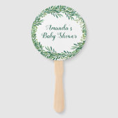 Greenery Blätter Babydusche Fächer (Vorderseite)