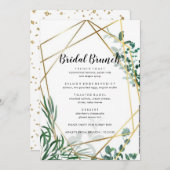 Greenery Blätter Bridal Brunch Menü Menükarte (Vorne/Hinten)