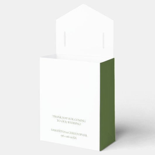 Greenery Blätter Elegant Monogram Wedding custom Geschenkschachtel (Geöffnet)