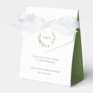 Greenery Blätter Elegant Monogram Wedding custom Geschenkschachtel