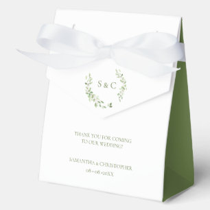 Greenery Blätter Elegant Monogram Wedding custom Geschenkschachtel