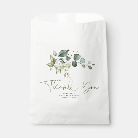 Greenery Blätter Elegant Vielen Dank Geschenktütchen (Vorderseite)