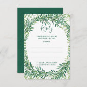 Greenery-Blätter Monogramm-Antwortkarten RSVP Karte (Vorne/Hinten)