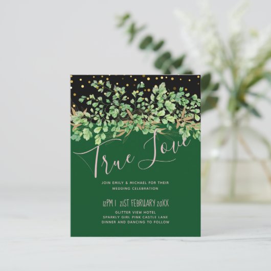 GREENERY Blätter Night Sky Wedding (Stehend Vorderseite)
