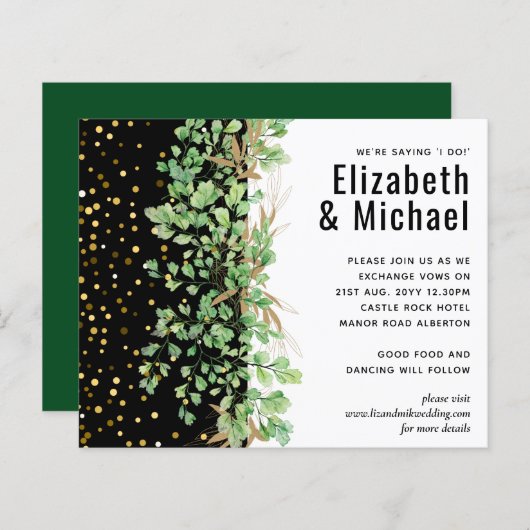 GREENERY Blätter Night Sky Wedding (Vorne/Hinten)