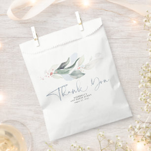 Greenery Blätter Rose Gold Dusty Blue Vielen Dank Geschenktütchen