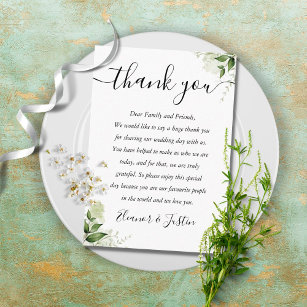Greenery Blätter Script Wedding Vielen Dank Platzkarte