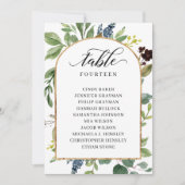 Greenery Blätter Tischnummer Seating Chart Cards (Vorderseite)