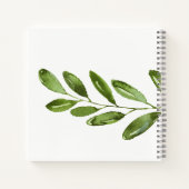 Greenery Blätter Wreath Modern Wedding Guest Book Notizblock (Rückseite)