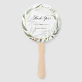 Greenery Blätter Wreath Wedding Willkommen Fächer (Rückseite)